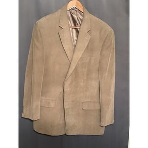 Andrew Fezza Blazer Mens 48R Brown Polyester Sport Coat 2 Button Jacket Casual